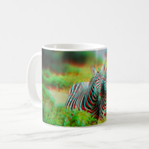 3DアナグリフPet動物ゼブラ写真 コーヒーマグカップ