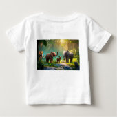 3Dアニメーションで画像をアップロードした ベビーTシャツ (裏面)