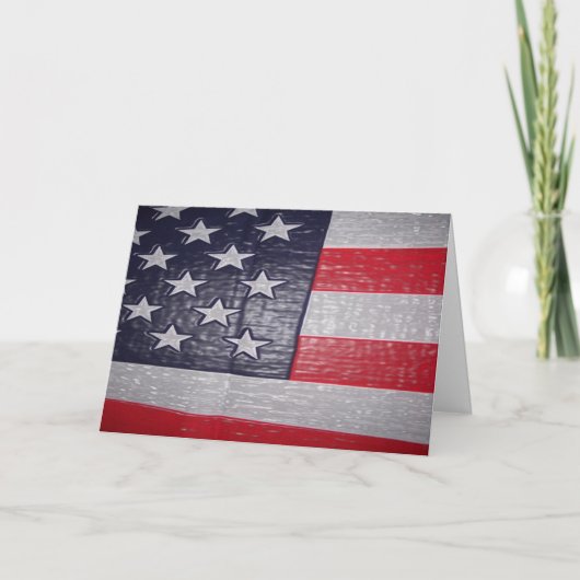 3Dアメリカ国旗のカード カード (正面)