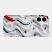 3Dアメリカ国旗デザイン iPhone 16ケース (裏面横)
