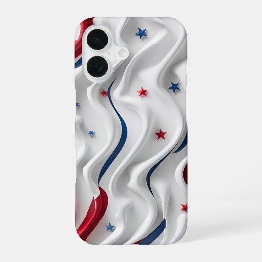 3Dアメリカ国旗デザイン iPhone 16ケース (裏面)