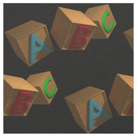 3Dアルファベットのブロック ファブリック (クローズアップ)