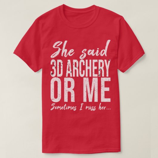 3Dアーチェリーおもしろいスポーツギフト Tシャツ (デザイン正面)