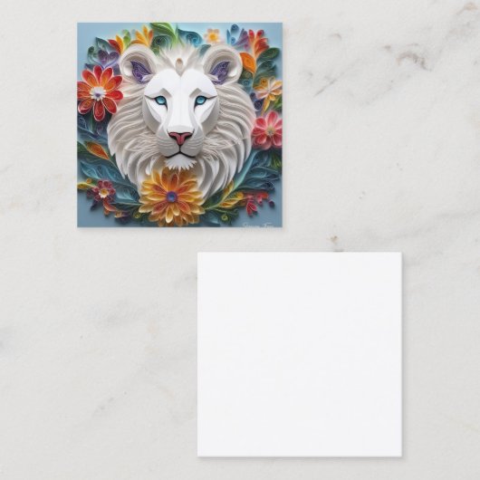 3Dアート、Etherealライオンのヘッドファンタジーコンセプトアートは スクエア名刺 (正面/裏面)