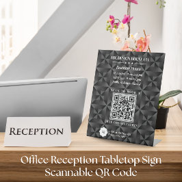 3Dアーバンブラックグラディエント事業ロゴQRコード 台座サイン