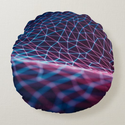 3Dイラストレーション、エンボスメッシュ ラウンドクッション (正面)