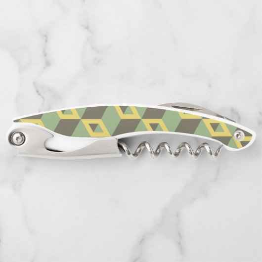 3Dイリュージョンの正方形パターン ソムリエナイフ (正面)