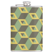 3Dイリュージョンの正方形パターン フラスク (正面)