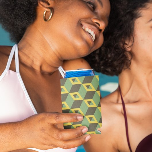 3Dイリュージョンの正方形パターン 缶クーラー