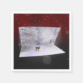 3Dイリュージョン「雪の夢」 スタンダードカクテルナプキン