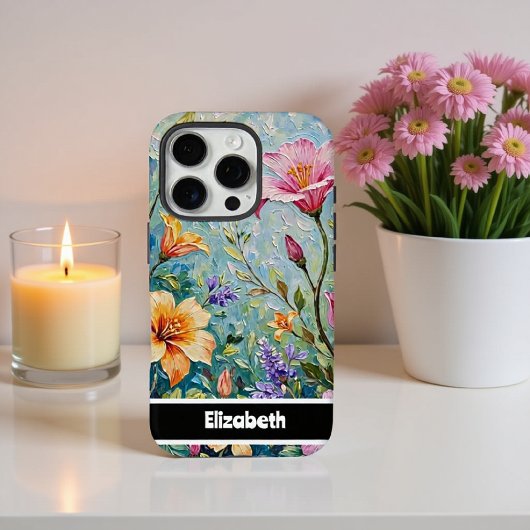 3Dインパストカラフルフローラ頭が切れる電話 Case-Mate iPhoneケース