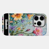 3Dインパストカラフルフローラ頭が切れる電話 Case-Mate iPhoneケース (裏面 (横))