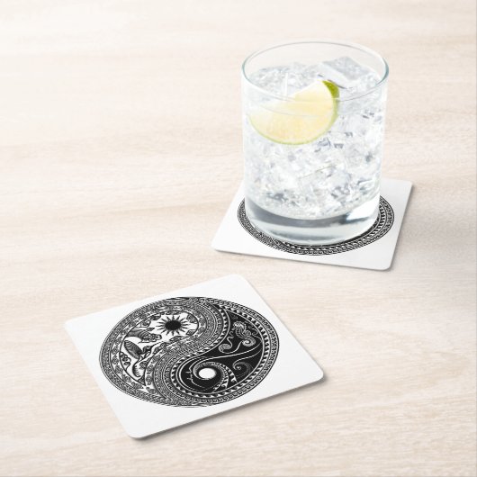 3Dイン&ヤンスクエア紙コースター スクエアペーパーコースター (インサイチュ)