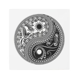 3Dイン&ヤン（白い透明）メタルアート メタルプリント