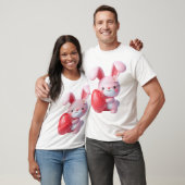 3Dイースターバニー保持卵 Tシャツ (ユニセックス)