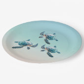 3Dウミガメの海テーマ ペーパープレート (アングル)