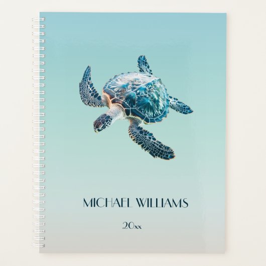 3Dウミガメ海岸追加の名前と年 プランナー手帳 (正面)