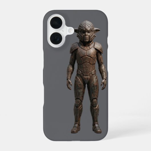 3Dエイリアンウォリアー像 Sci-Fi スマホケース iPhone 16ケース (裏面)