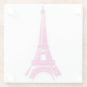 3dエッフェル塔、フランスのclipart ガラスコースター (裏面)