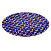 3Dエフェクトフラ市松模様にグ航海のタイルのモチーフ カッティングボード (角)