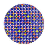 3Dエフェクトフラ市松模様にグ航海のタイルのモチーフ カッティングボード (正面)