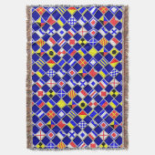 3Dエフェクトフラ市松模様にグ航海のタイルのモチーフ スローブランケット (正面縦)