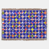3Dエフェクトフラ市松模様にグ航海のタイルのモチーフ スローブランケット (正面)