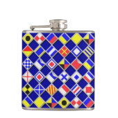 3Dエフェクトフラ市松模様にグ航海のタイルのモチーフ フラスク (正面)