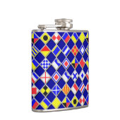 3Dエフェクトフラ市松模様にグ航海のタイルのモチーフ フラスク (右)
