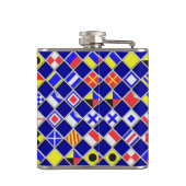 3Dエフェクトフラ市松模様にグ航海のタイルのモチーフ フラスク (裏面)