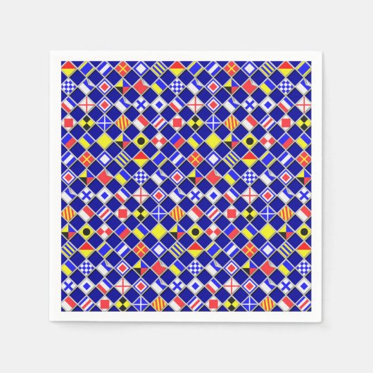 3Dエフェクトフ市松模様にラグ航海のタイルのパターン スタンダードカクテルナプキン (正面)