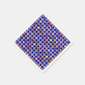 3Dエフェクトフ市松模様にラグ航海のタイルのパターン スタンダードカクテルナプキン (角)