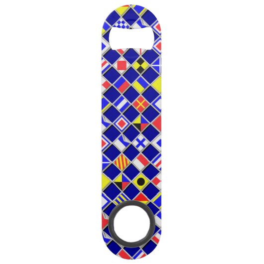 3Dエフェクトフ市松模様にラグ航海のタイルのパターン スピード栓抜き (裏面)