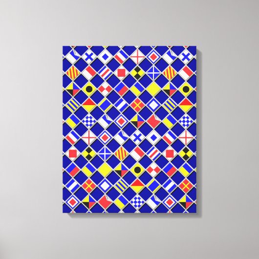 3Dエフェクトフ市松模様にラグ航海のタイルの色 キャンバスプリント (正面)