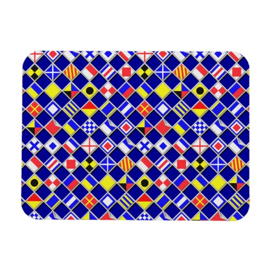 3Dエフェクトフ市松模様にラグ航海のタイルの色 マグネット (横)