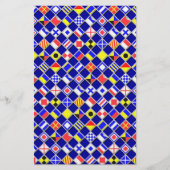 3Dエフェクトフ市松模様にラグ航海のタイルの色 便箋 (正面)