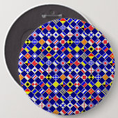 3Dエフェクトフ市松模様にラグ航海のタイルの色 缶バッジ (正面&裏面)