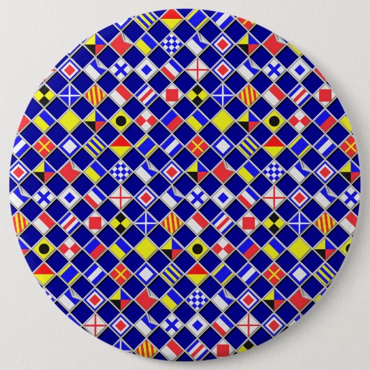 3Dエフェクトフ市松模様にラグ航海のタイルの色 缶バッジ (正面)