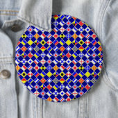 3Dエフェクトフ市松模様にラグ航海のタイルの色 缶バッジ (インサイチュ)