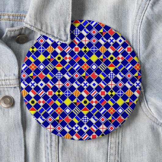 3Dエフェクトフ市松模様にラグ航海のタイルの色 缶バッジ (インサイチュ)