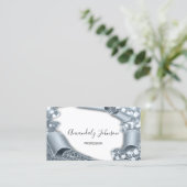 3Dエフェクトメイクアップアーティストグリッターグレーブルーホワイト 名刺 (スタンド正面)