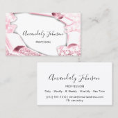 3Dエフェクトメイクアップアーティストピンクホワイト 名刺 (正面/裏面)