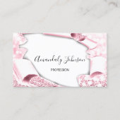 3Dエフェクトメイクアップアーティストピンクホワイト 名刺 (正面)