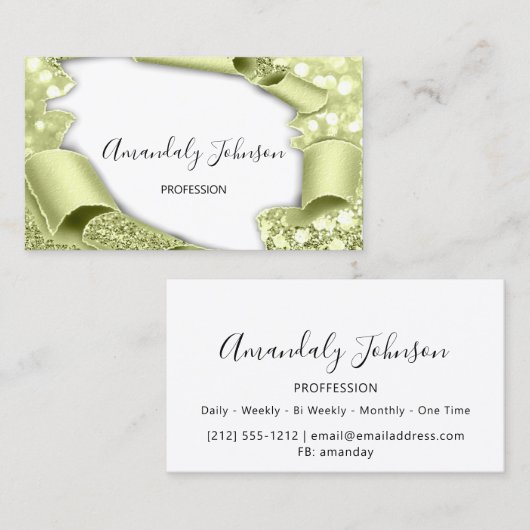 3Dエフェクトメイクアップアーティストミントホワイト 名刺 (正面/裏面)