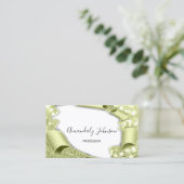 3Dエフェクトメイクアップアーティストミントホワイト 名刺 (スタンド正面)