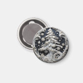 3Dエフェクト クリスマスツリー 丸型マグネット マグネット (正面/裏面)