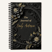 3dエレガントエンボスフローラパーソナライズされたカスタム ノートブック (正面)