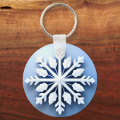 3Dエレガントスノーフレークデザイン キーホルダー (正面)