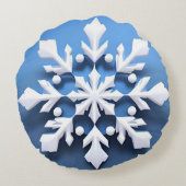 3Dエレガントスノーフレークデザイン ラウンドクッション (裏面)