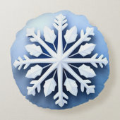 3Dエレガントスノーフレークデザイン ラウンドクッション (裏面)